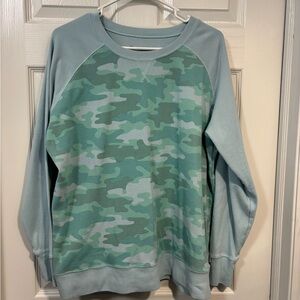 Camouflage Sweatshirt in Green and Blue